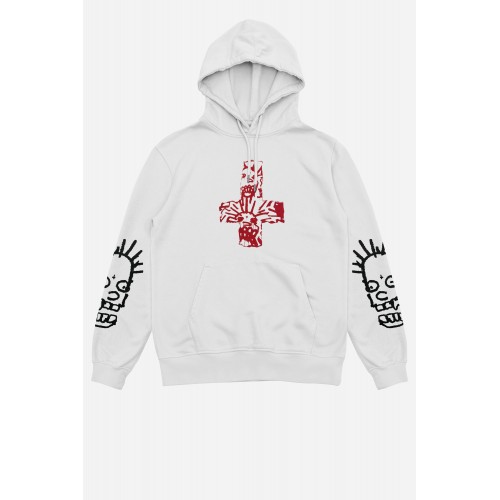 Wasted Paris Rest In Hell Hoodie white