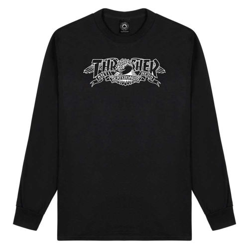 T-Shirt L/S Thrasher x Antihero Mag Banner Black