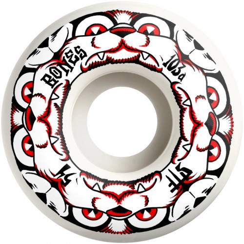 Kolečka BONES WHEELS STF Skateboard Wheels 4 DOG NIGHT - 53mm V4 Wide 103A 4pk White